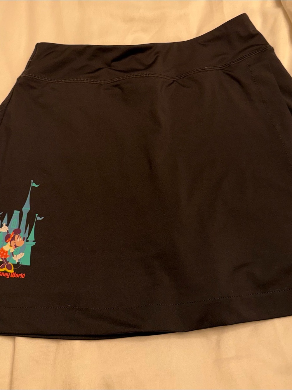 Disney Black Athletic Skort with Minnie Castle Graphic sz XS